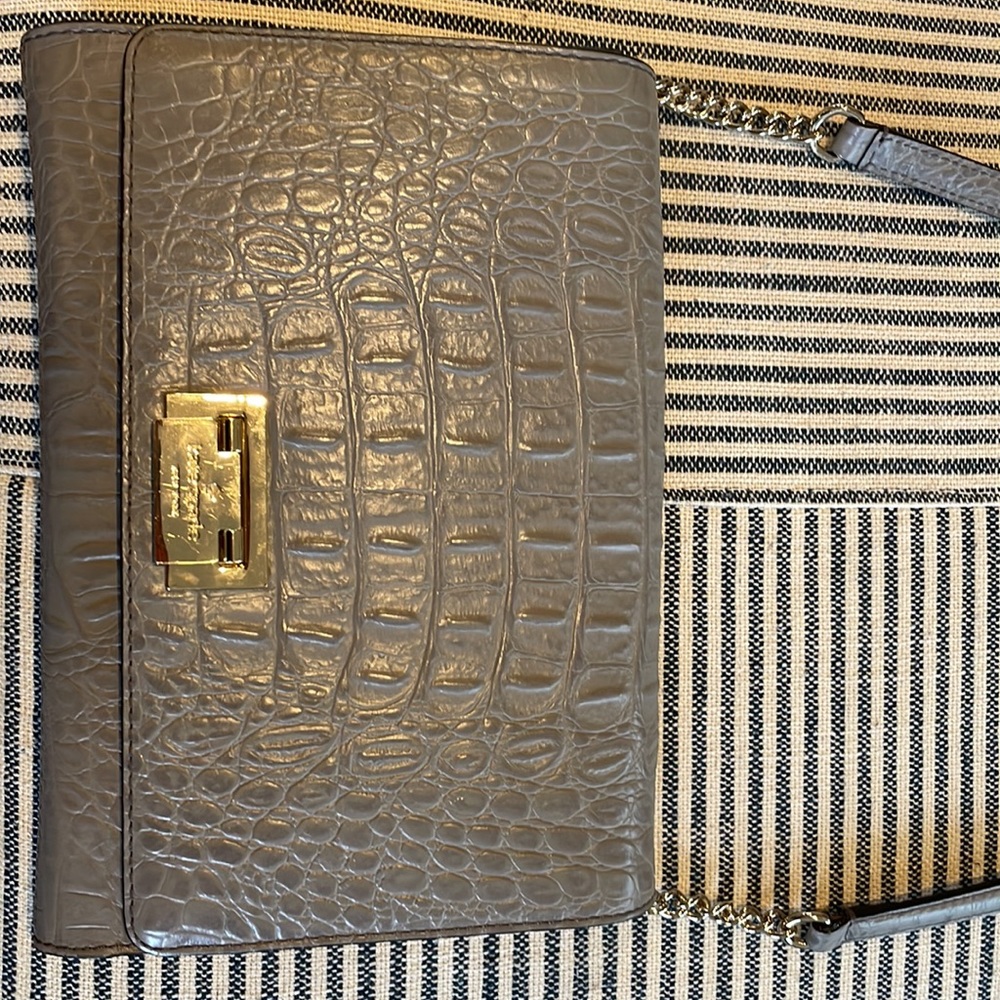 Kate Spade Leather Croc Crossbody Bag